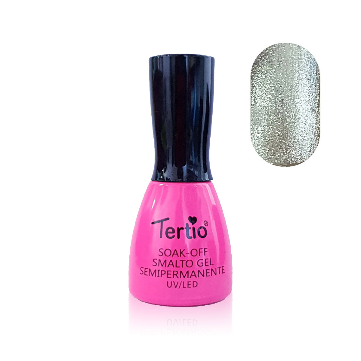 Semipermanente Mini Pink argento glitter - 21