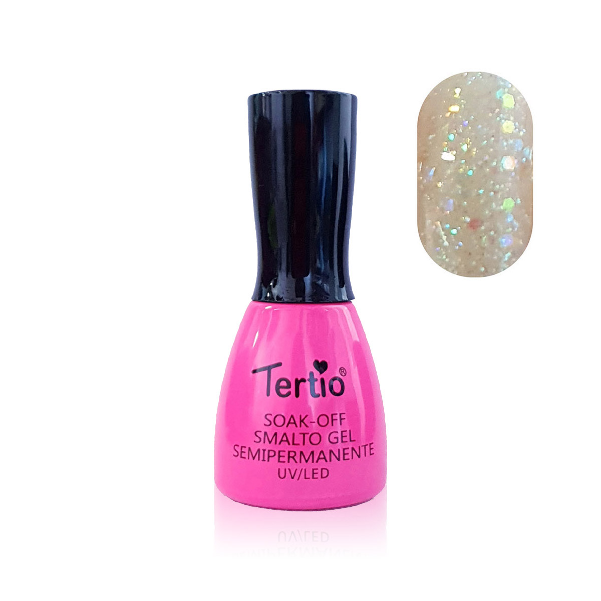 Semipermanente Mini Pink bianco glitter - 29