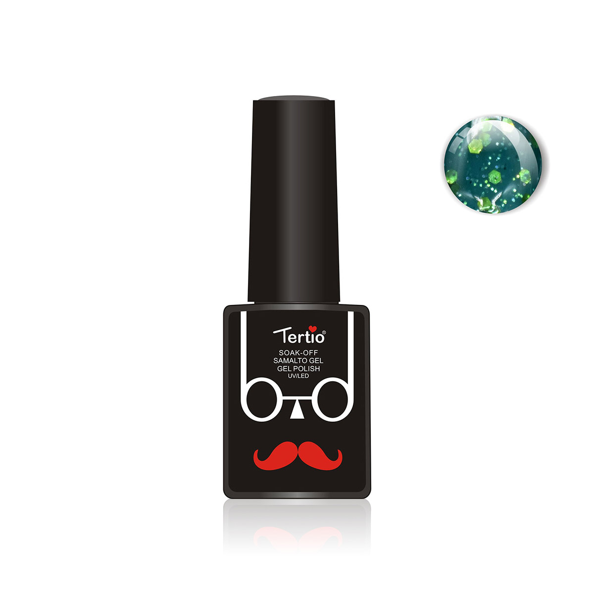 Semipermanente Baffo, verde glitter - 106