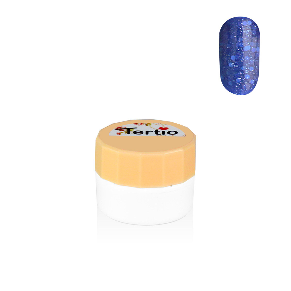 Gel colore semipermanente in barattolino bianco 8ml , blue glitter-106