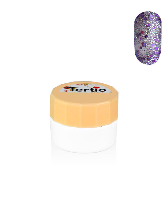 Gel colore semipermanente in barattolino bianco 8ml ,  argento viola glitter-108