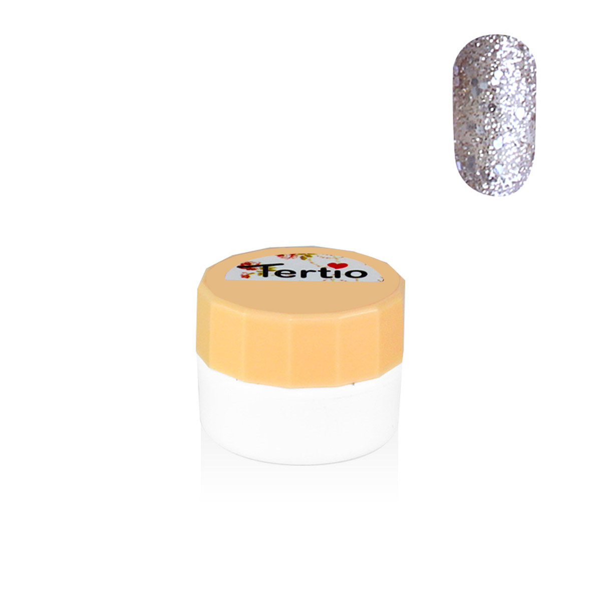 Gel colore semipermanente in barattolino bianco 8ml , oro glitter-114