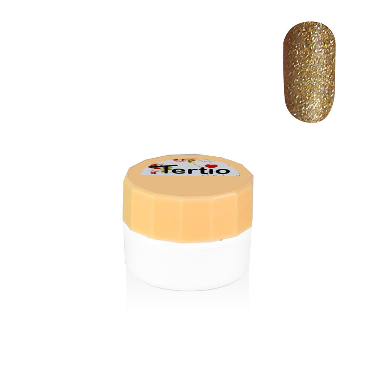 Gel colore semipermanente in barattolino bianco 8ml , oro glitter-120