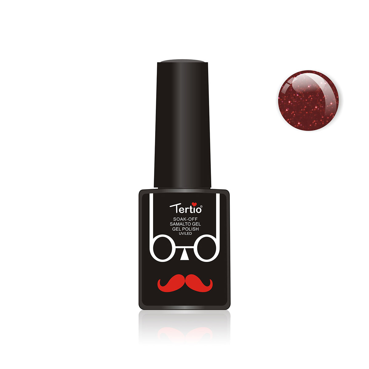 Semipermanente Baffo, rosso glitterato - 126