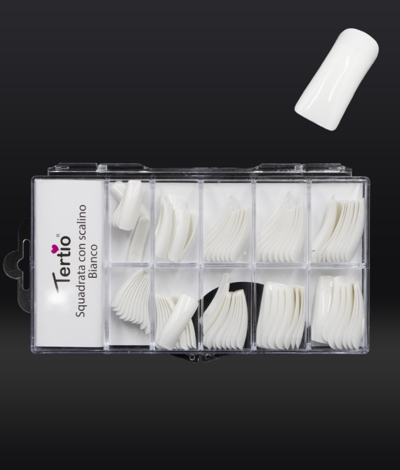 TIP SQUADRATA CON SCALINO BIANCO 100PZ